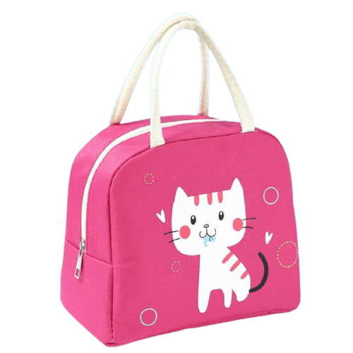Isotherme Tasche Essen Kind rosa Katzenmotiv