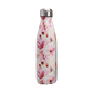 gourde inox bouteille isotherme jolie fleur couleur rose et blanche