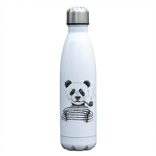 bouteille isotherme motif panda fumant la pipe