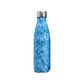 gourde inox bouteille isotherme bleue motif abstrait pétales de fleurs