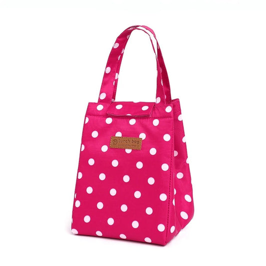 Sac lunch box isotherme rose à pois