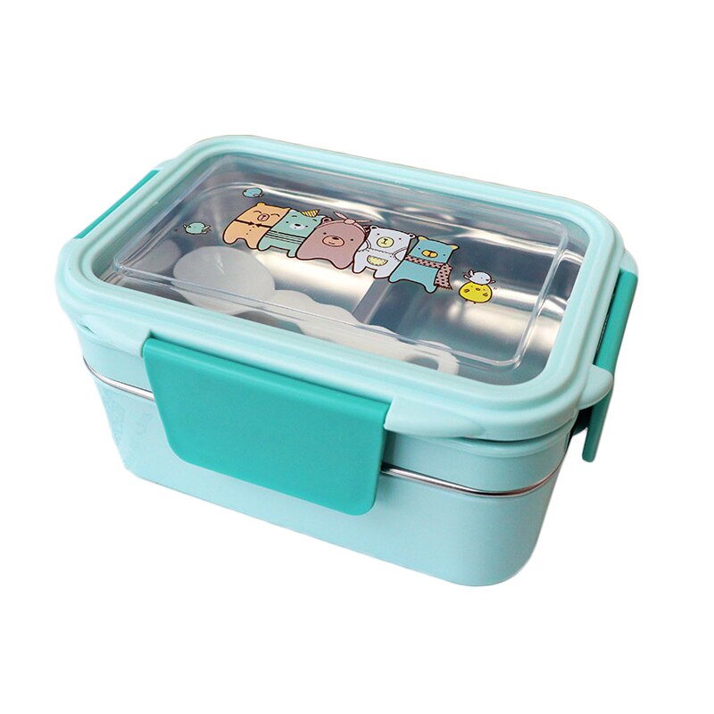 lunch box japonais bento inox bleu