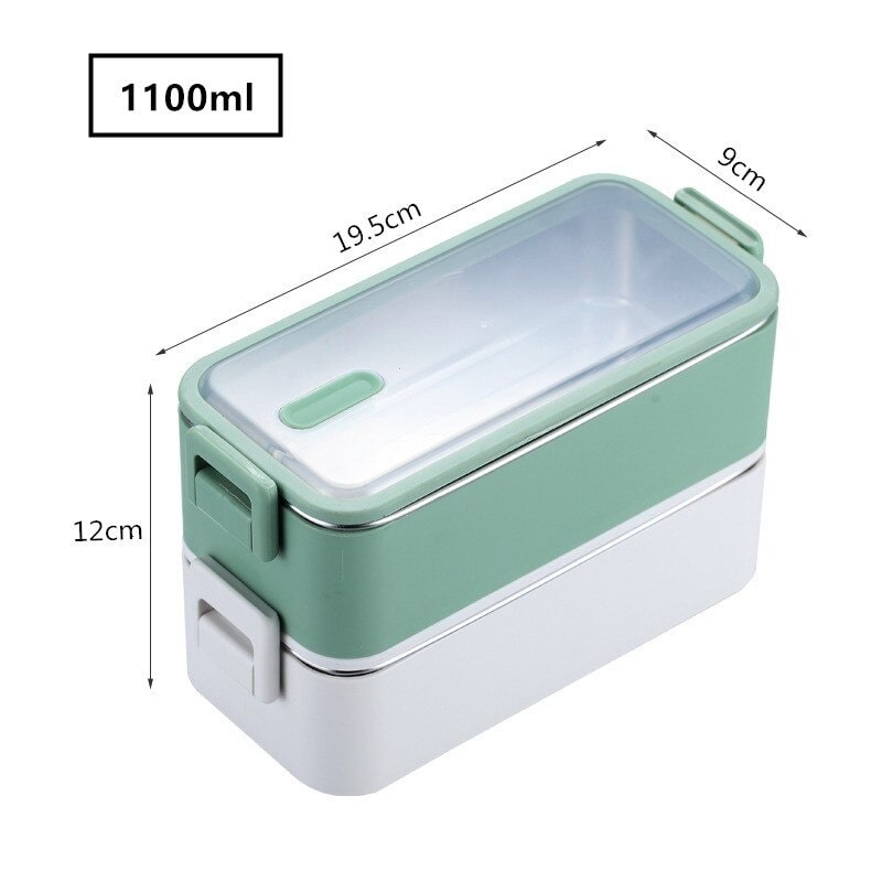 lunchbox isotherm green white dimension