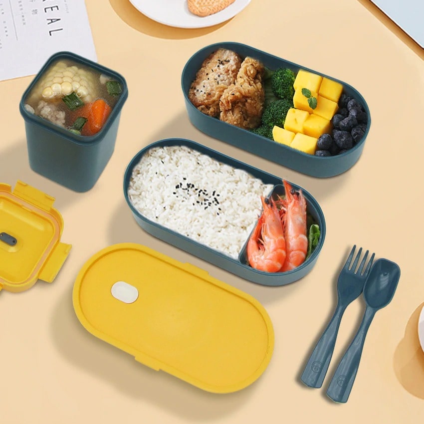 lunch box isotherme bleu repas healthy