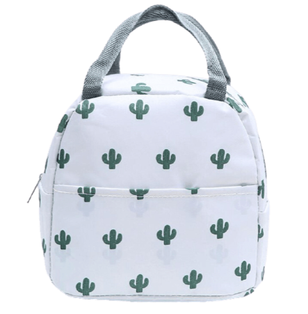 sac isotherme pour repas blanc avec motifs de cactus cactis