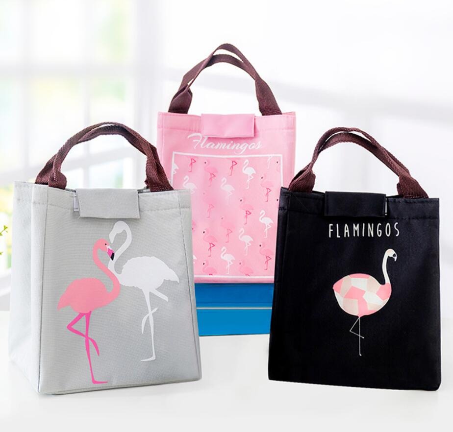 Lunch bag isotherme motif flamant rose